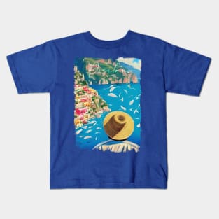 Tourist in a Surrealistic Positano Kids T-Shirt